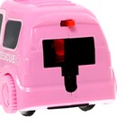 Автотрек «Розовая машинка», работает от батареек, дорожные знаки в комплекте - фото 3621674