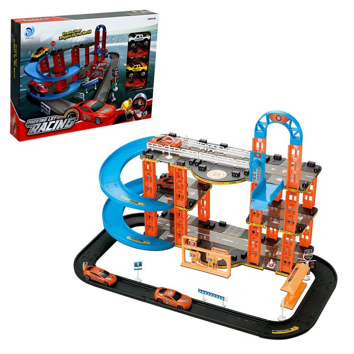 

Парковка Racing, с лифтом, 4 машинки, 3 уровня