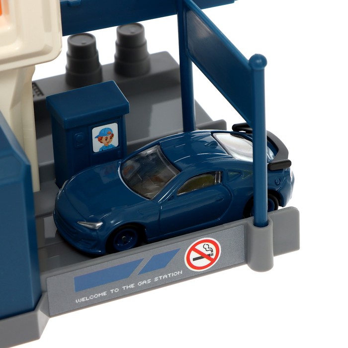 Парковка «Заправочная станция», 1 машинка, цвет синий - фото 1907870272