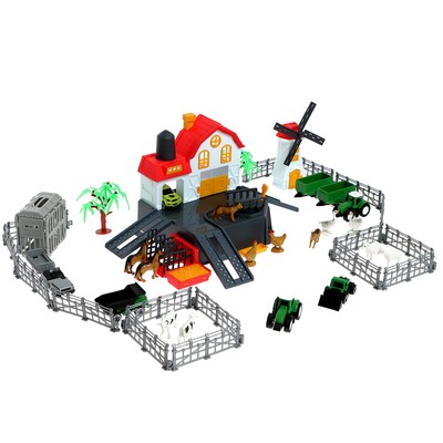 Игровой набор «Ферма», парковка для машин, амбар, вольеры, транспорт, животные