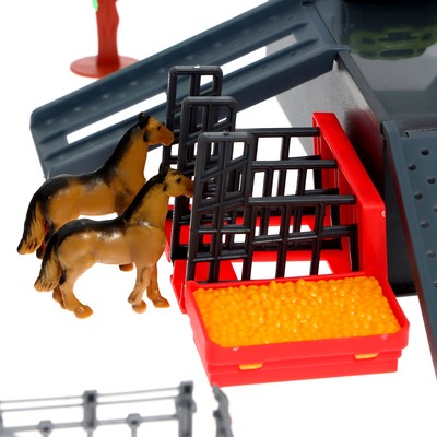 Игровой набор «Ферма», парковка для машин, амбар, вольеры, транспорт, животные