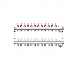 Коллекторная группа STI, 1"х3/4", 12 выходов, с расходомерами, нержавеющая сталь