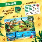 Обучающий пазл «Эпоха динозавров», с карточками и наклейками - фото 4489307