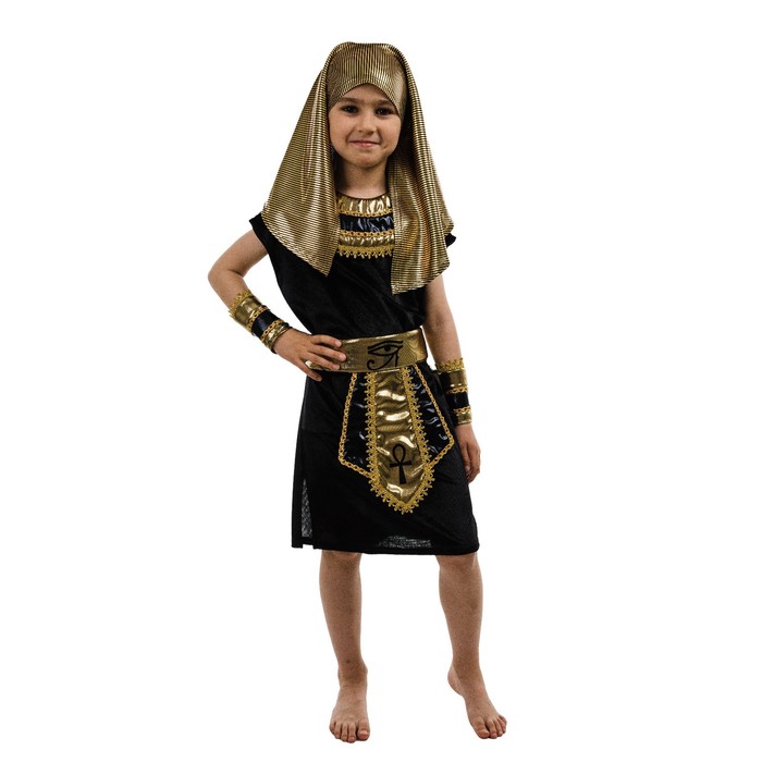 Карнавальный костюм «Фараон чёрный», рост 110 см - Фото 1