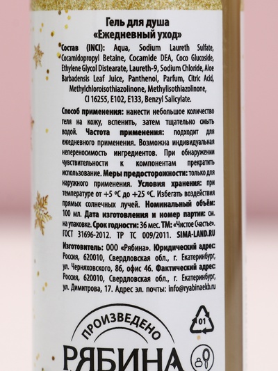 Гель для душа «Верь в мечту!», 100 мл, аромат зимней ванили, Чистое счастье