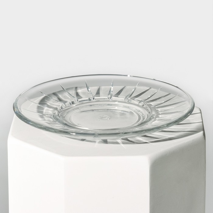 Набор стеклянный для чая Elysia, 12 предметов: стакан 200 мл, 6 шт, блюдце d=13 см, 6 шт - фото 1926844199