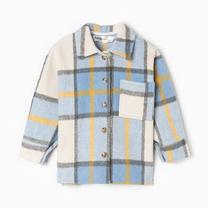 Рубашка детская KAFTAN утеплённая, голубая, размер 34 (122-128 см)