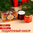 Подарочный набор «С новым годом»: крем-мёд с клубникой 120 г., варенье с малиной 100 мл. - Фото 1