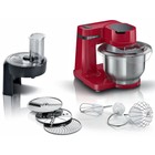 Кухонная машина Bosch MUM RED MUMS2ER01, 700 Вт, 3.8 л, 4 скорости, 3 насадки, красная - Фото 1