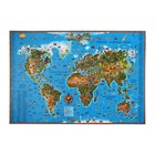 Интерактивная карта мира детская, ламинированная 116 x79 см, в прозрачном пластиковом тубусе - фото 11361187