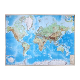 Карта мира обзорная, 190 х 140 см, 1:15М, ламинированная
