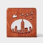 Салфетница деревянная Доляна «Новогодняя ночь», 11×5,5×11 см, цвет мокко - фото 320273392
