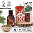 Подарочный набор новогодний «Тепла и уюта»: Чай новогодний травяной 20 г., безалкогольный бальзам 100 мл. - Фото 1