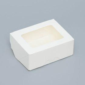 Коробка складная, с окном, белая, 10 х 8 х 4 см