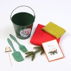 Набор новогодний подарочный «Доляна. Снеговик» : полотенце 30×60, лопатка, кисть, губка - Фото 2