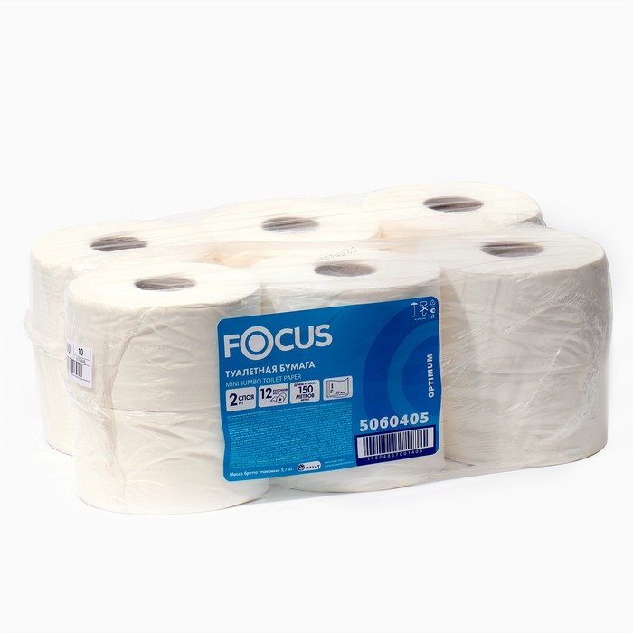 Туалетная бумага для диспенсеров Focus, 2 слоя, 150 м - Фото 1
