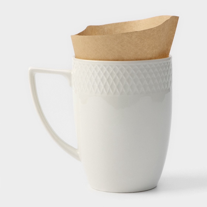 Фильтры для заваривания кофе V60 Доляна Tasty, неотбелённые, набор 50 шт., 13×12 см, бумага - фото 51891953