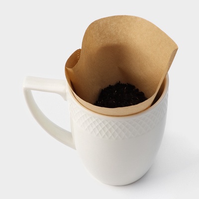 Фильтры для заваривания кофе V60 Доляна Tasty, неотбелённые, набор 50 шт., 13×12 см, бумага