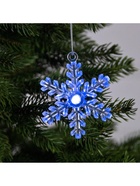 Ёлочная игрушка «Снежинка», 9×8.5×2.8 см, 1 LED, от батареек, свечение мульти (RGB) - Фото 4
