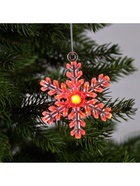 Ёлочная игрушка «Снежинка», 9×8.5×2.8 см, 1 LED, от батареек, свечение мульти (RGB) - Фото 5