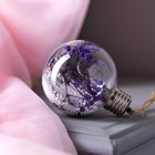 Ёлочный шар «Сиреневые сухоцветы», батарейки, 5 LED, свечение тёплое белое - Фото 2