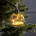 Ёлочный шар «Сиреневые сухоцветы», батарейки, 5 LED, свечение тёплое белое - Фото 3