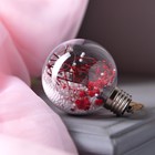 Ёлочный шар «Розовые сухоцветы», батарейки, 5 LED, свечение тёплое белое - Фото 2