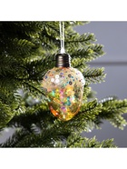 Ёлочный шар «Жёлудь жёлтый», 12х7 см, 4 LED, от батареек, свечение тёплое белое - фото 6620957