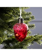 Ёлочный шар «Жёлудь красный», 12×7 см, 4 LED, от батареек, свечение тёплое белое - Фото 5