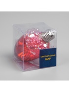 Ёлочный шар «Жёлудь красный», 12х7 см, 4 LED, от батареек, свечение тёплое белое - фото 6620962