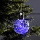 Ёлочный шар «Морозный узор», d=8 см, 1 LED, от батареек, свечение RGB - Фото 1