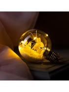 Ёлочный шар «Белые лепестки», d=8 см, 5 LED, от батареек, свечение тёплое белое - Фото 4