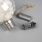 Ёлочный шар «Белые лепестки», батарейки, 5 LED, свечение тёплое белое - фото 7580974
