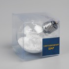 Ёлочный шар «Белые лепестки», батарейки, 5 LED, свечение тёплое белое - фото 7580975