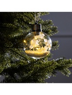 Ёлочный шар «Белые лепестки», d=8 см, 5 LED, от батареек, свечение тёплое белое - Фото 6