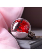 Ёлочный шар «Красные лепестки», d=8 см, 5 LED, от батареек, свечение тёплое белое - Фото 5