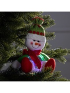 Ёлочная игрушка «Снеговичок», 10×22×14 см, 5 LED, от батареек, свечение мульти - Фото 4