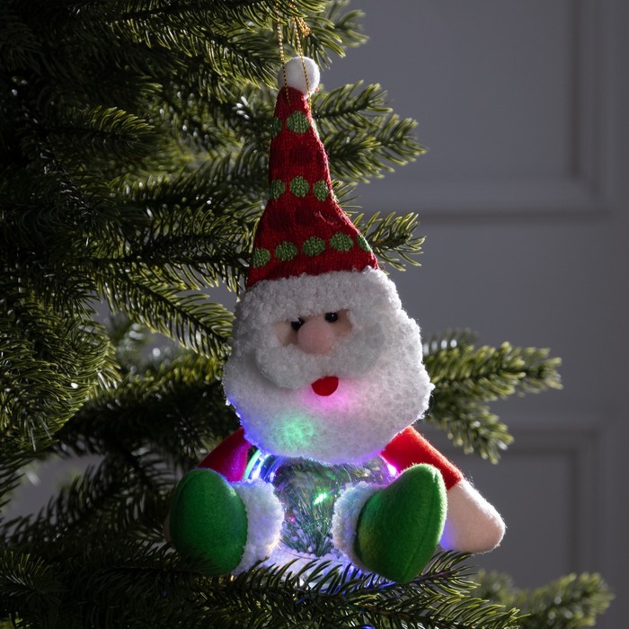 Ёлочная игрушка «Дед Мороз», от батареек, свечение мульти - Фото 1