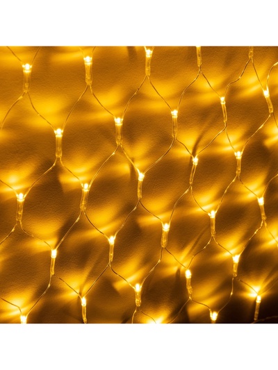 Гирлянда «Сеть-ёлка» 1×1 м, IP20, тёмная нить, 90 LED, свечение тёплое белое, 8 режимов, 220 В
