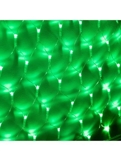 Гирлянда «Сеть-ёлка» 1×1 м, IP20, тёмная нить, 90 LED, свечение зелёное, 8 режимов, 220 В