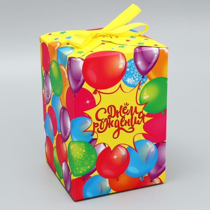Коробка подарочная складная, упаковка, «С Днем рождения», 12 х 18 х 12 см