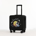 Чемодан детский 31 л (S), отдел на молнии, 4 колеса, цвет чёрный - Фото 1