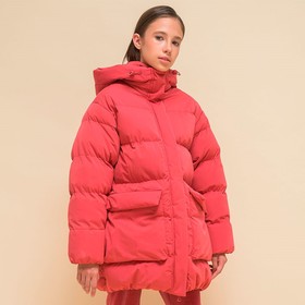 Куртка для девочек, рост 134 см, цвет красный