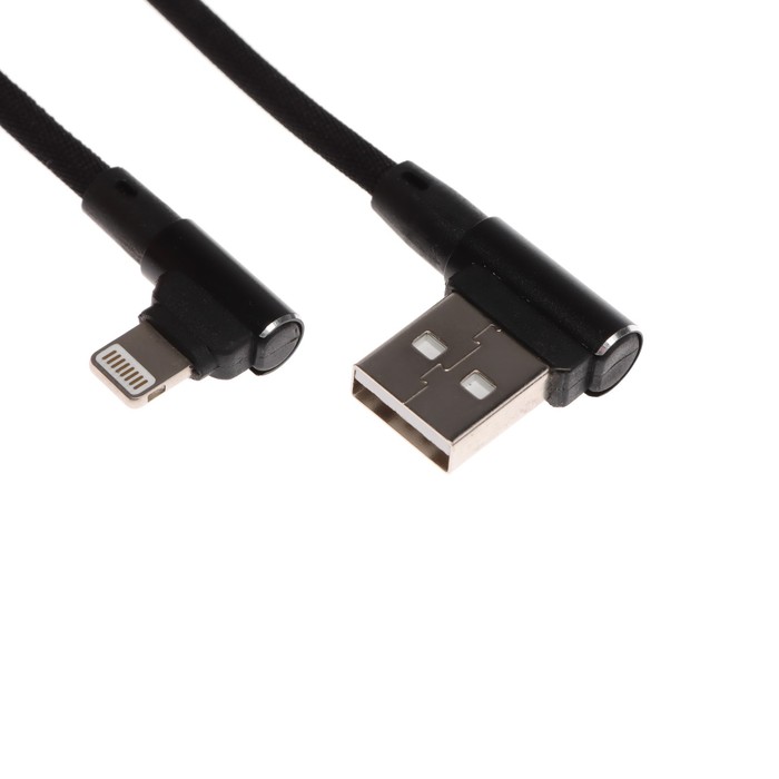 Кабель Blast BMC-217, Lightning - USB, нейлоновая оплетка, L-образный, 1.0 м, черный - фото 51474578