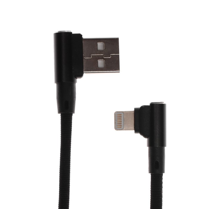 Кабель Blast BMC-217, Lightning - USB, нейлоновая оплетка, L-образный, 1.0 м, черный - фото 51474579