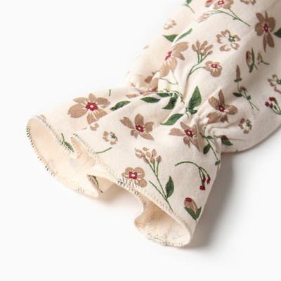 Платье для девочки MINAKU: Cotton collection с воротником, бежевое, рост 86-92 см