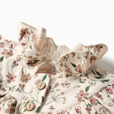 Платье для девочки MINAKU: Cotton collection с воротником, бежевое, рост 86-92 см