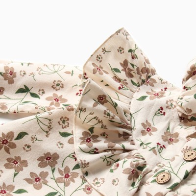 Платье для девочки MINAKU: Cotton collection с воротником, бежевое, рост 86-92 см
