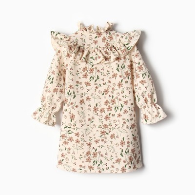 Платье для девочки MINAKU: Cotton collection с воротником, бежевое, рост 92-98 см