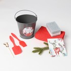 Набор новогодний подарочный Доляна «Тепла и уюта» : полотенце 30×60, лопатка, кисть, губка - Фото 2